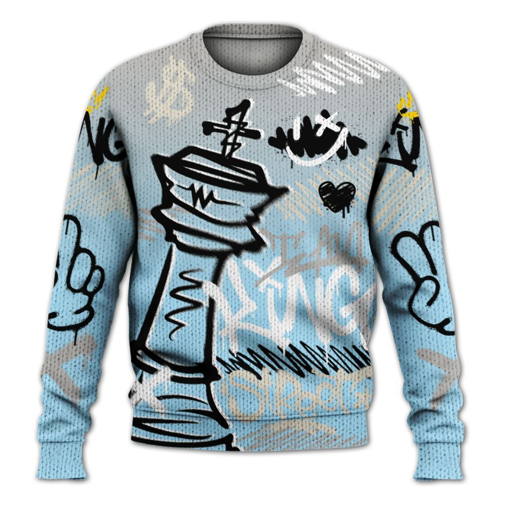 Knitted Sweater To Match Retro SoleFly 13s - Street King Chess Streetwear