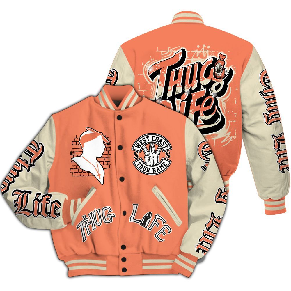 Varsity Jacket To Match DJ Khaled Crimson Bliss 5s - Free Thug Living Custom Name Baseball Varsity Jacket All Over Print
