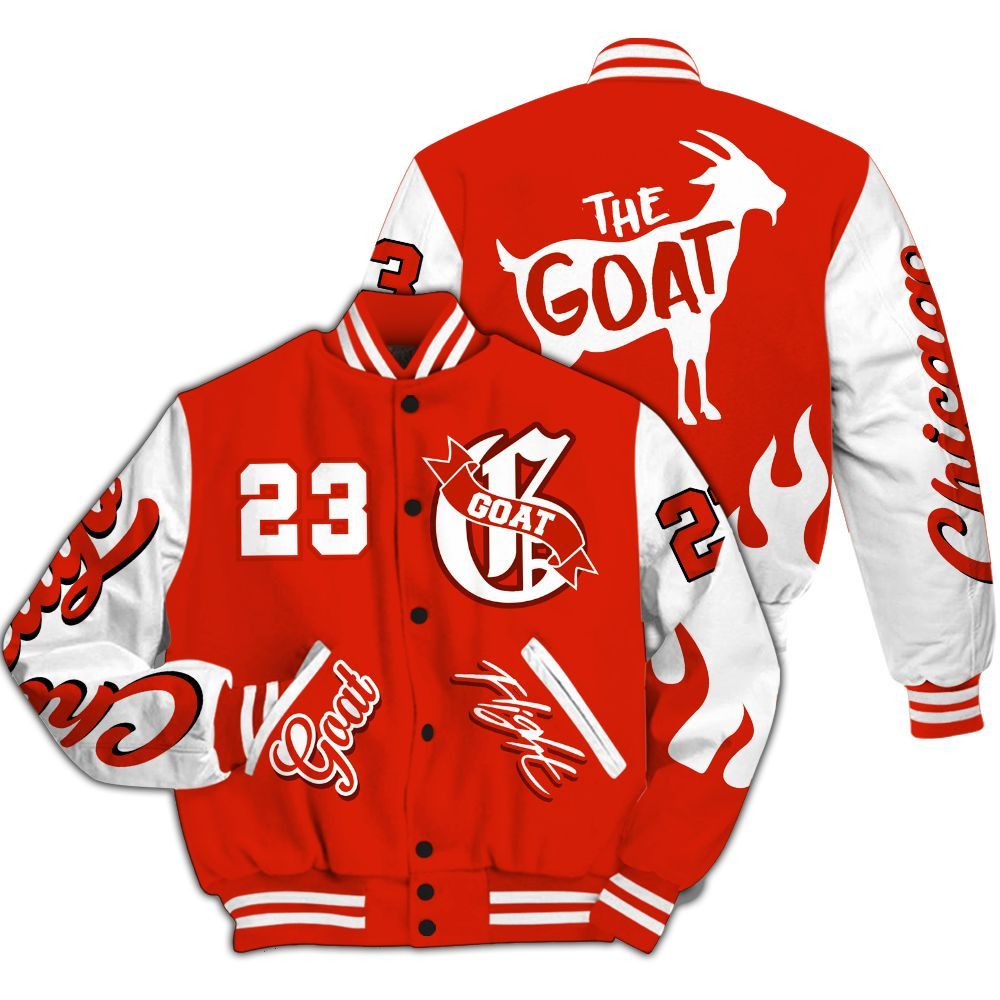 Varsity Jacket To Match Retro Cherry 11s - The G.O.A.T Flight Streetwear All Over Print