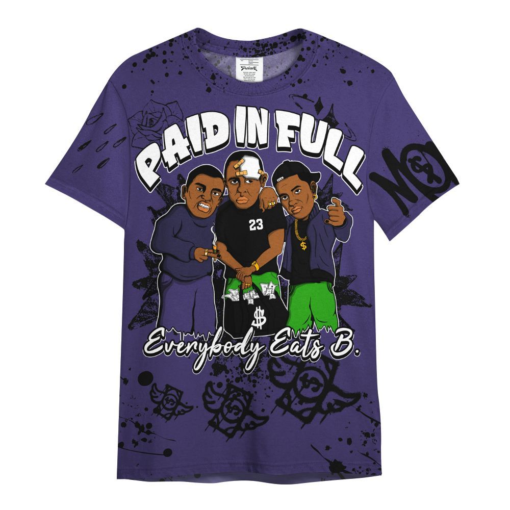 Shirt To Match Retro Court Purple 13s - Everybody Paid In Full Crayon All Over Print
