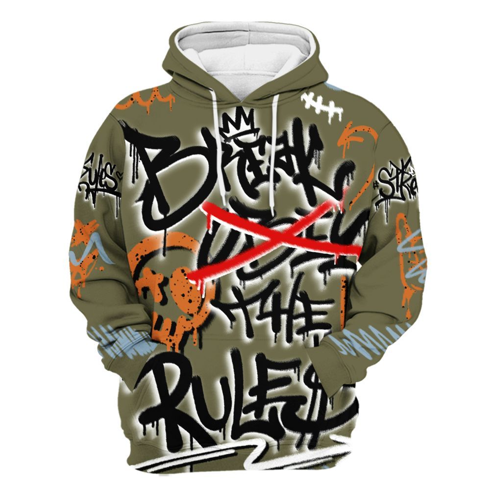 Hoodie To Match Olive 5s - Break Rules Streetwear All Over Print