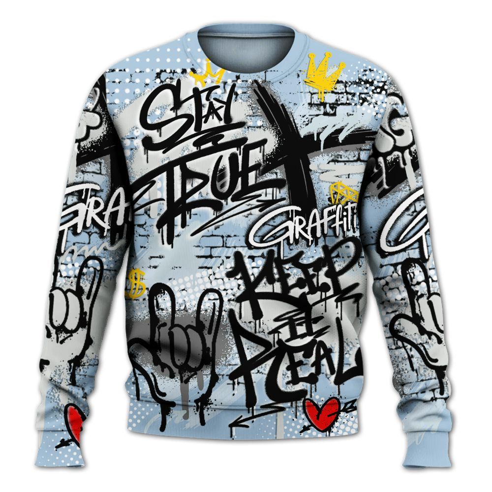 Sweatshirt To Match Forget Me Not 4s - True It Real Graffiti Streetwear All Over Print