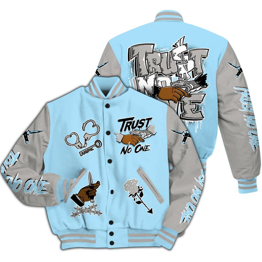 Varsity Jacket To Match Retro SoleFly 13s - Trust No One Dripping All Over Print