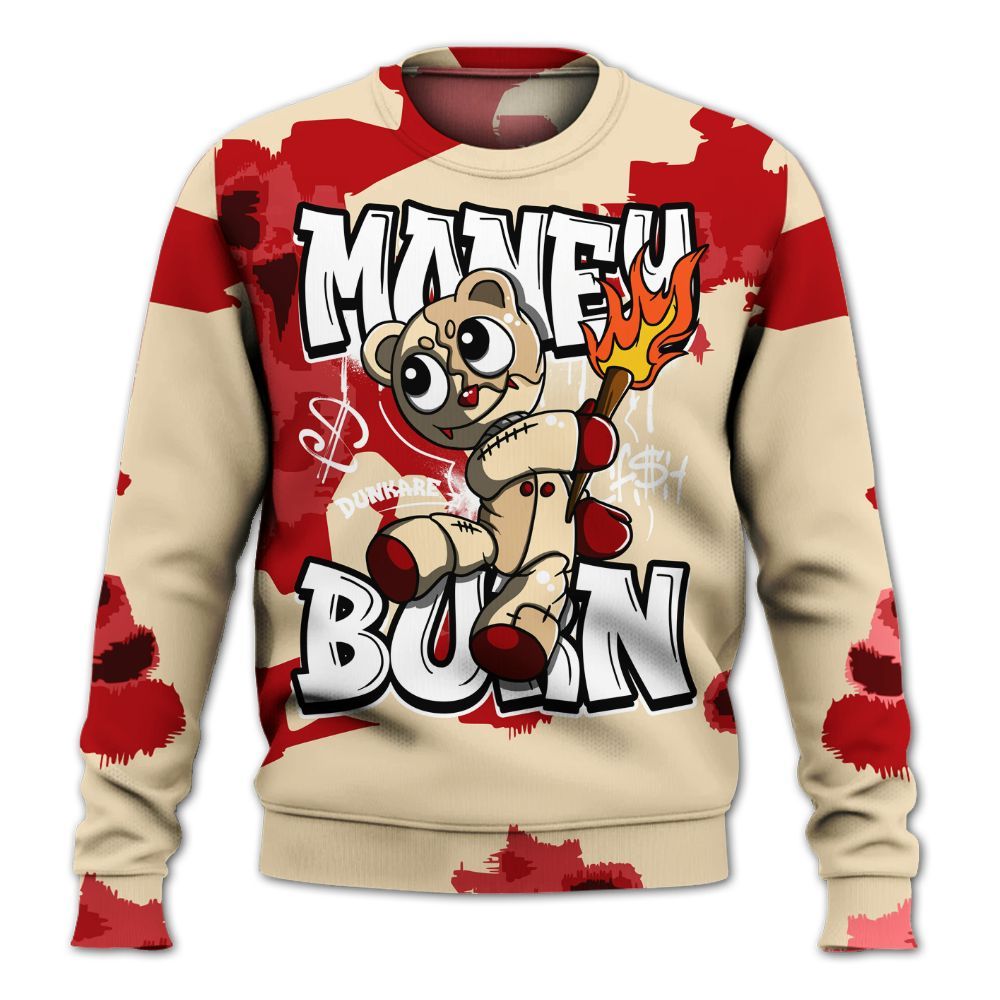 Sweatshirt To Match Dunk Low Strawberry Waffle - Money Burn Retro All Over Print
