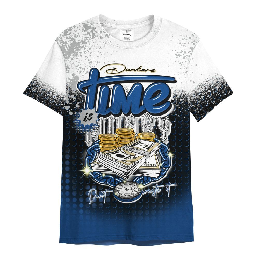 Shirt To Match Air Ship Royal Blue - Halftone Time Is Money All Over Print