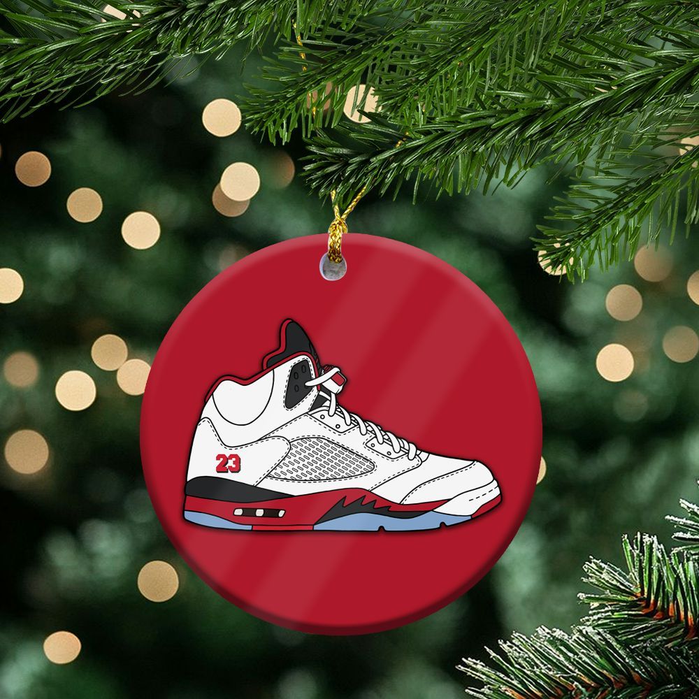 OG Fire Red 5s Ceramic Ornaments