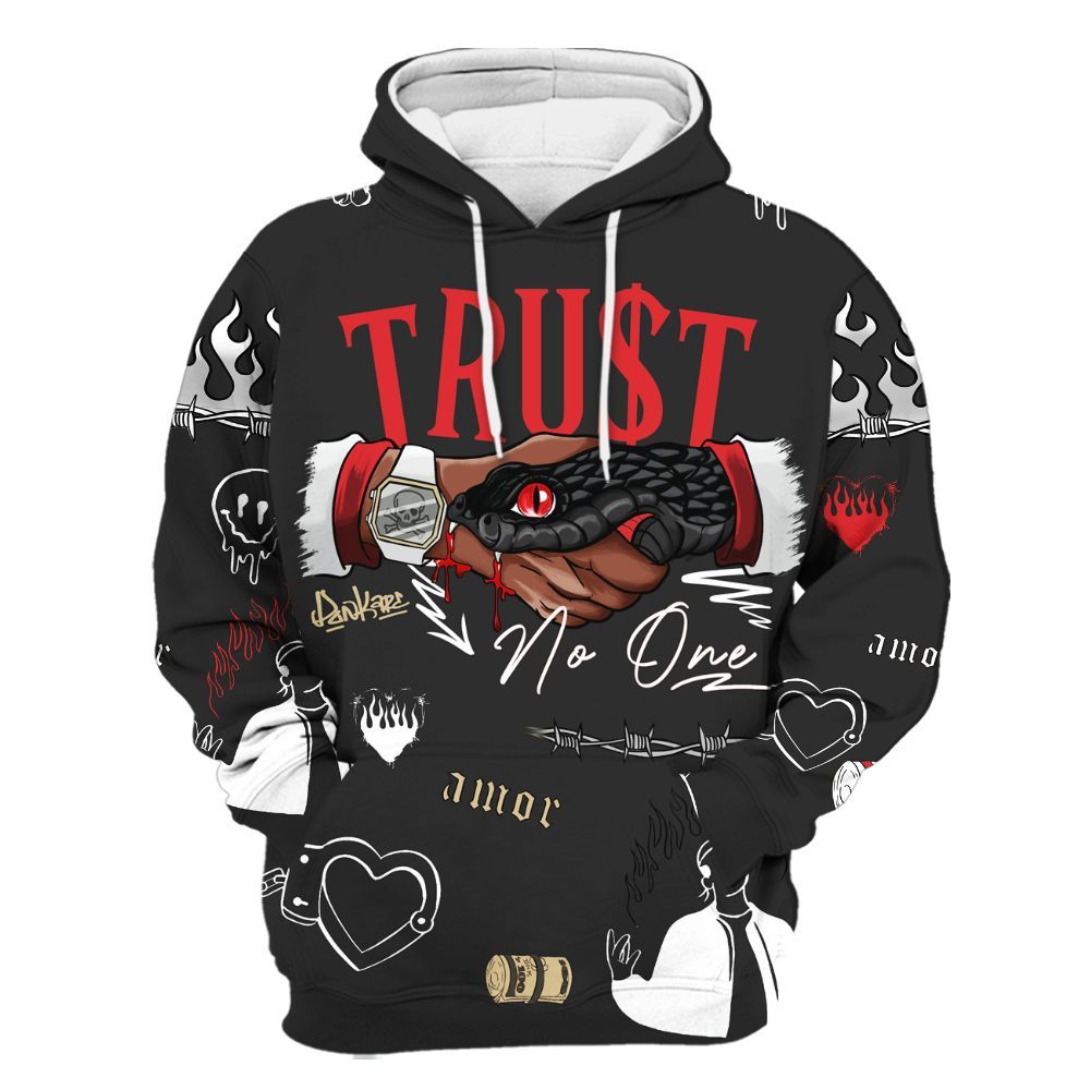Hoodie To Match Prime 93 Fire Red - Snake Trust No One All Over Print