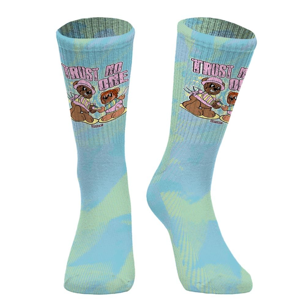 Sock To Match SB Dunk Low Visty - Trust No One Bear Halloween Abstract Halftone