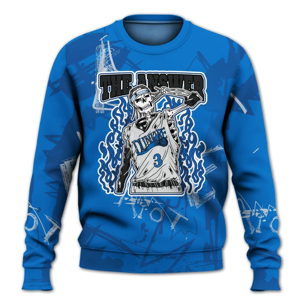 Sweatshirt To Match Blueberry 12s - Allen Answer Skeleton Messyz All Over Print