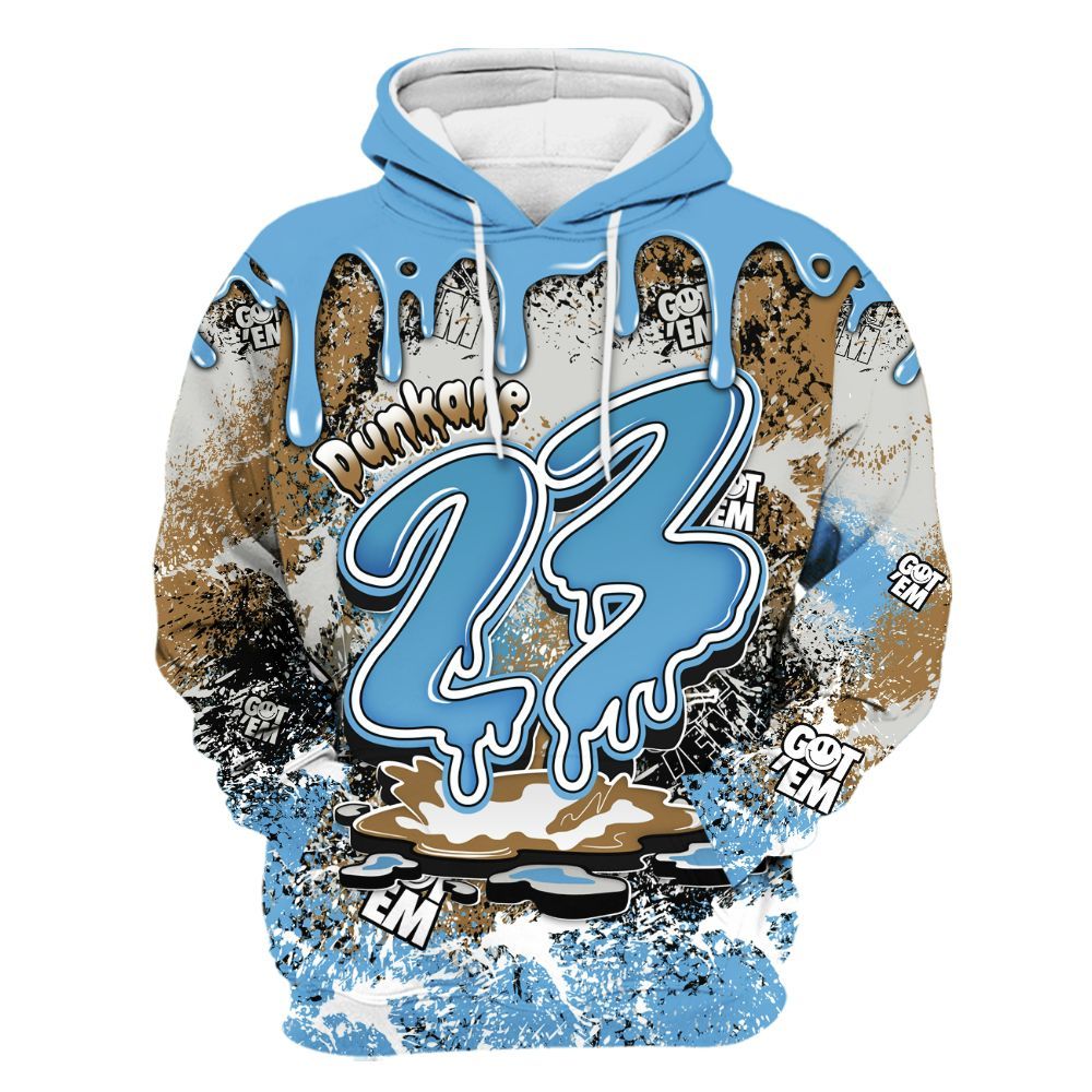 Hoodie To Match SB Dunk Low University Blue - Dripping 23 Drip All Over Print