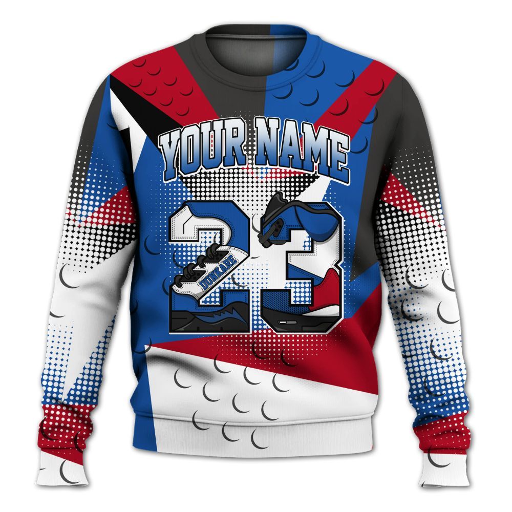 Sweatshirt To Match Air Griffey Max Black Red Navy Blue 1s - Poly Custom Name Number 23 5s All Over Print
