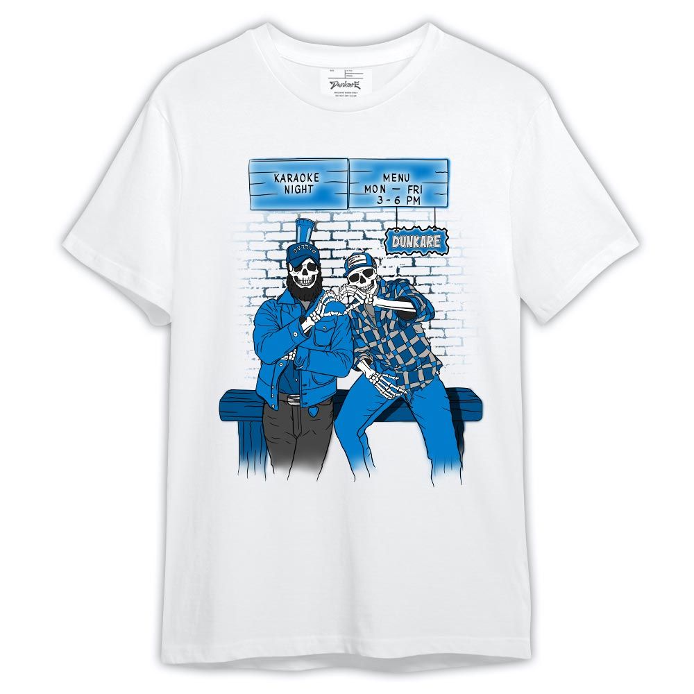 Shirt To Match Industrial Blue 4s - Skeleton Help Friendship Shirt Outfit Military Blue 4s