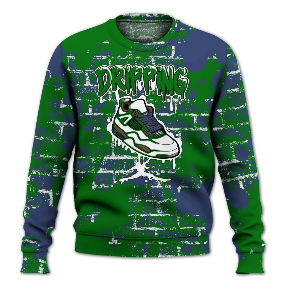 Sweatshirt To Match Midnight Navy 13s - Dripping Shoe 4S Graphic Street Art All Over Print