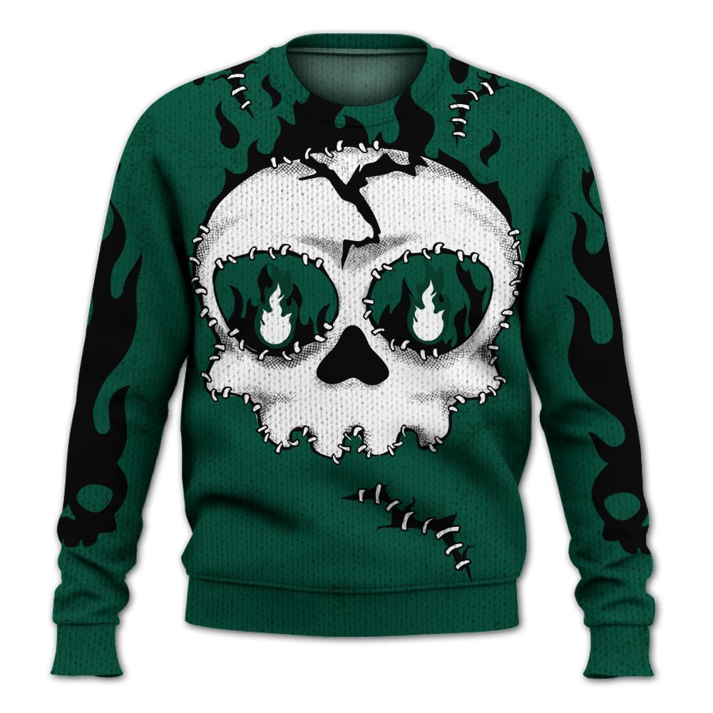 Knitted Sweater To Match Oxidized Green 4s - Cracked Skull Stitches