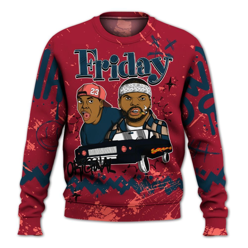 Sweatshirt To Match Mid Multi Color 2022 1s - Friday Sneaker Crayon All Over Print