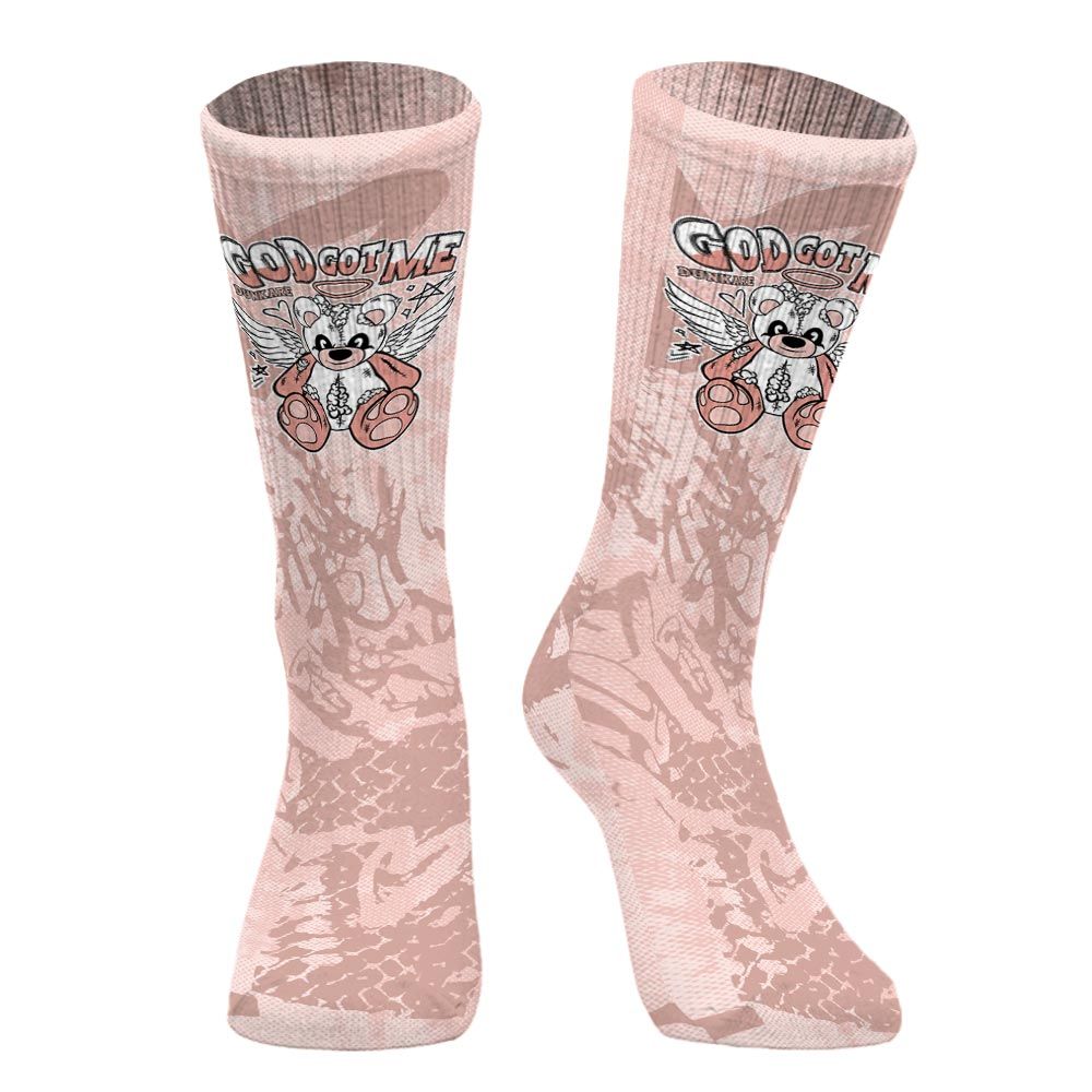 Sock To Match Low Legend Pink 11s - Gods Guides Me Bear Heart Grunge