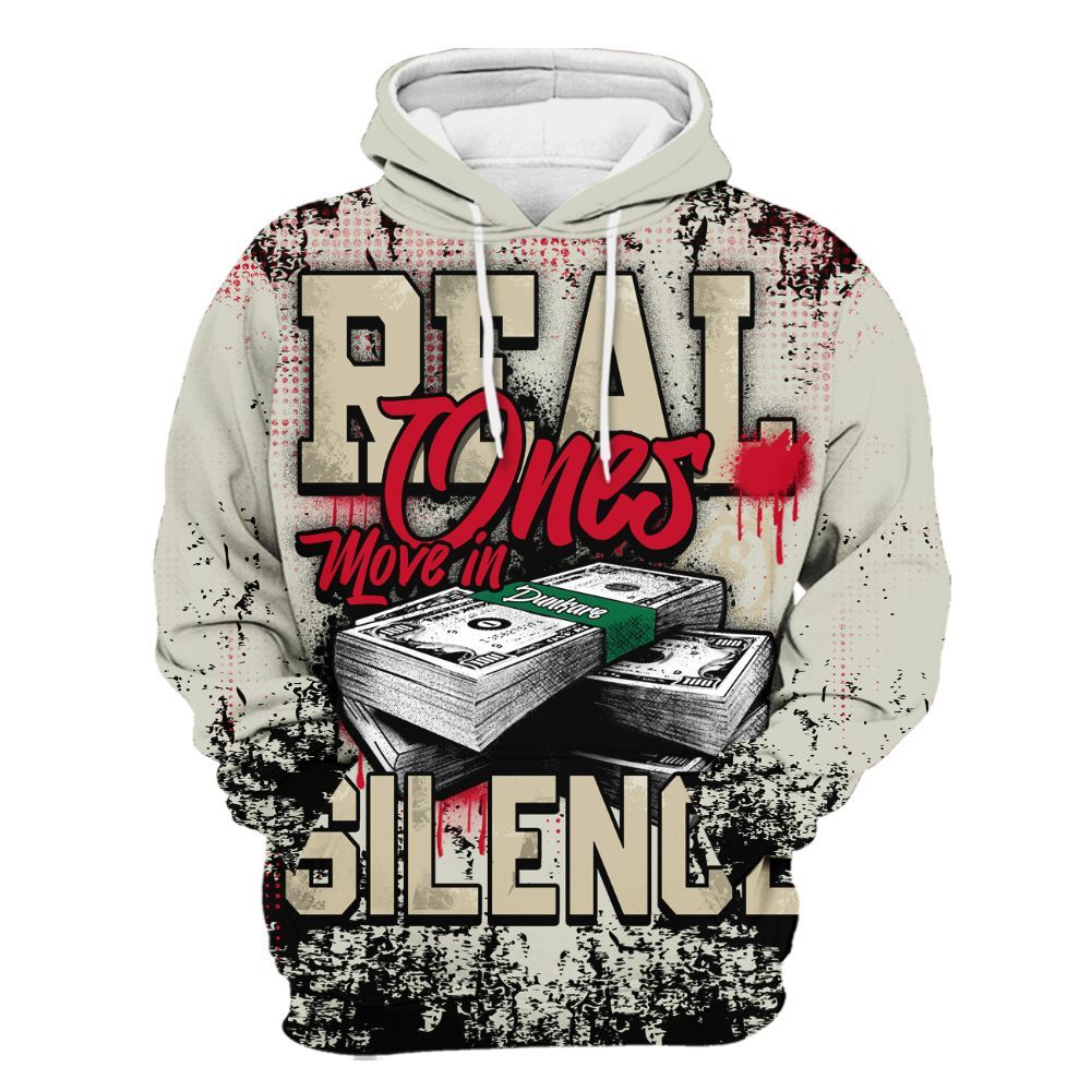 Hoodie To Match El Grito 5s - Move In Silence Money Street Retro All Over Print