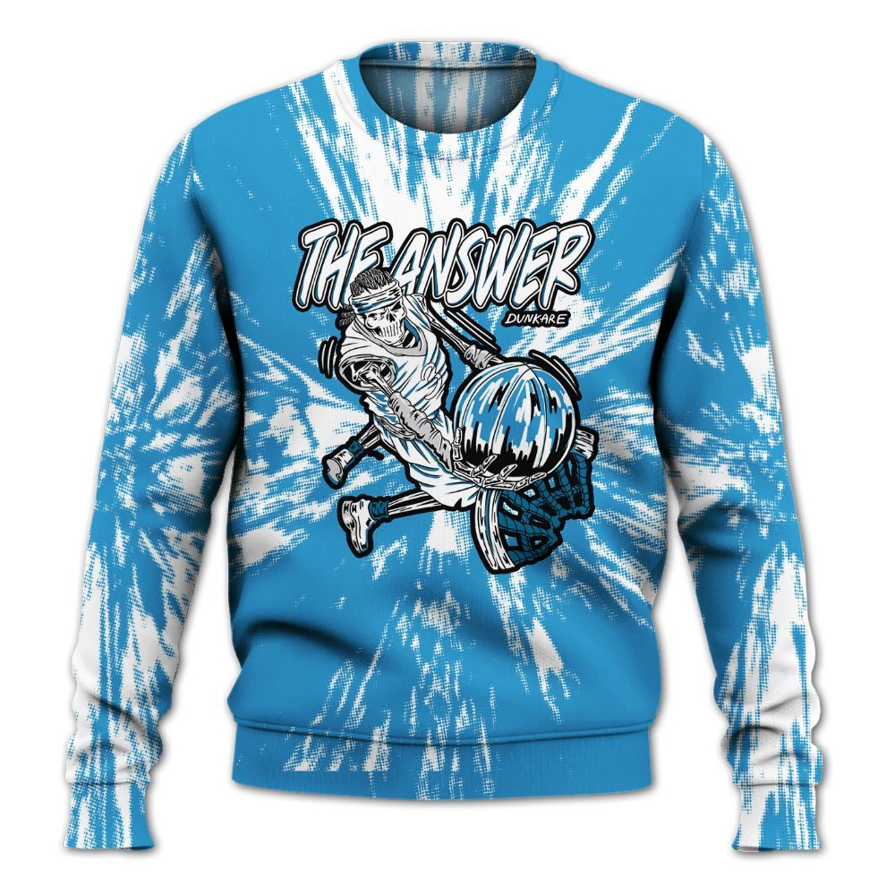Sweatshirt To Match Powder Blue 9s - The Answer Skeleton Luxury All Over Print