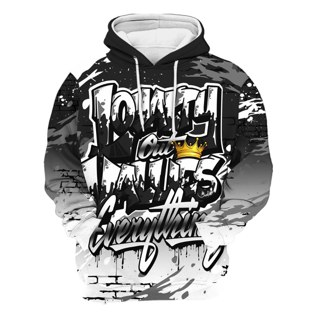 Hoodie To Match Black Cat NET 4s - Values Of Loyalty Drip All Over Print