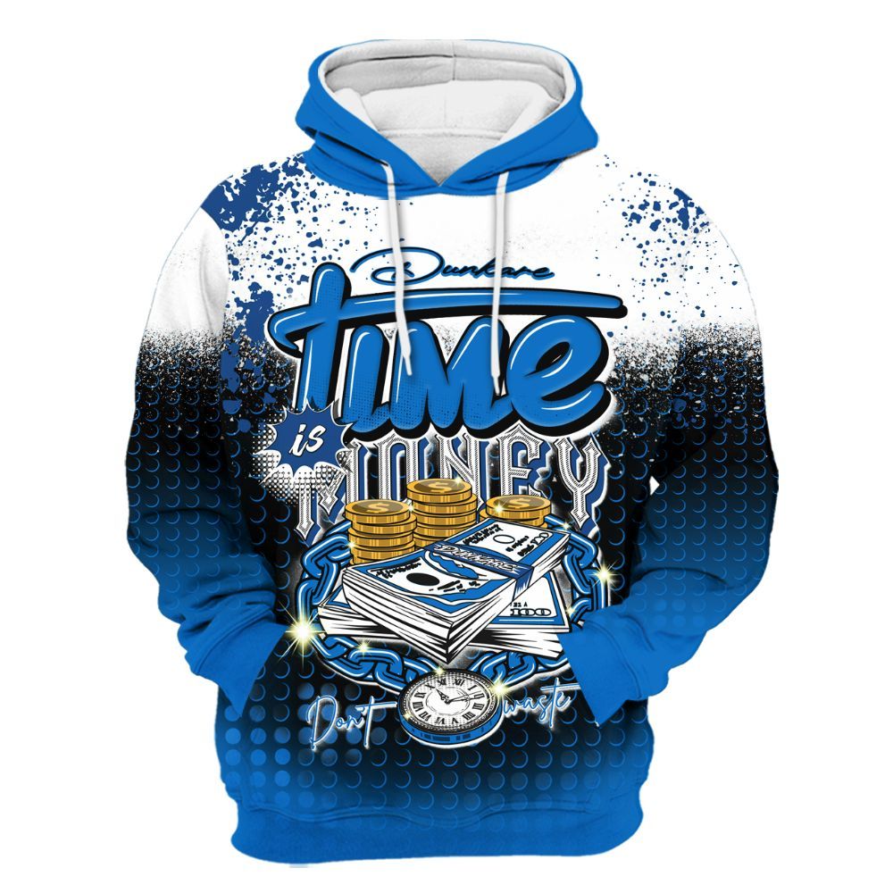 Hoodie To Match Blueberry 12s - Halftone Time Is Money All Over Print