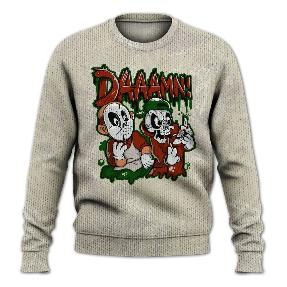 Knitted Sweater To Match El Grito 5s - Damn Shoe Graphic Heart Grunge