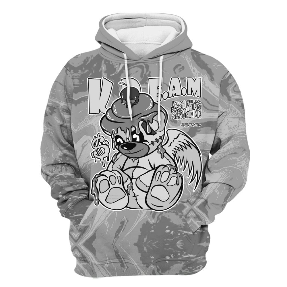 Hoodie To Match Black Wolf Grey 12s - Loot Bear Liquid All Over Print