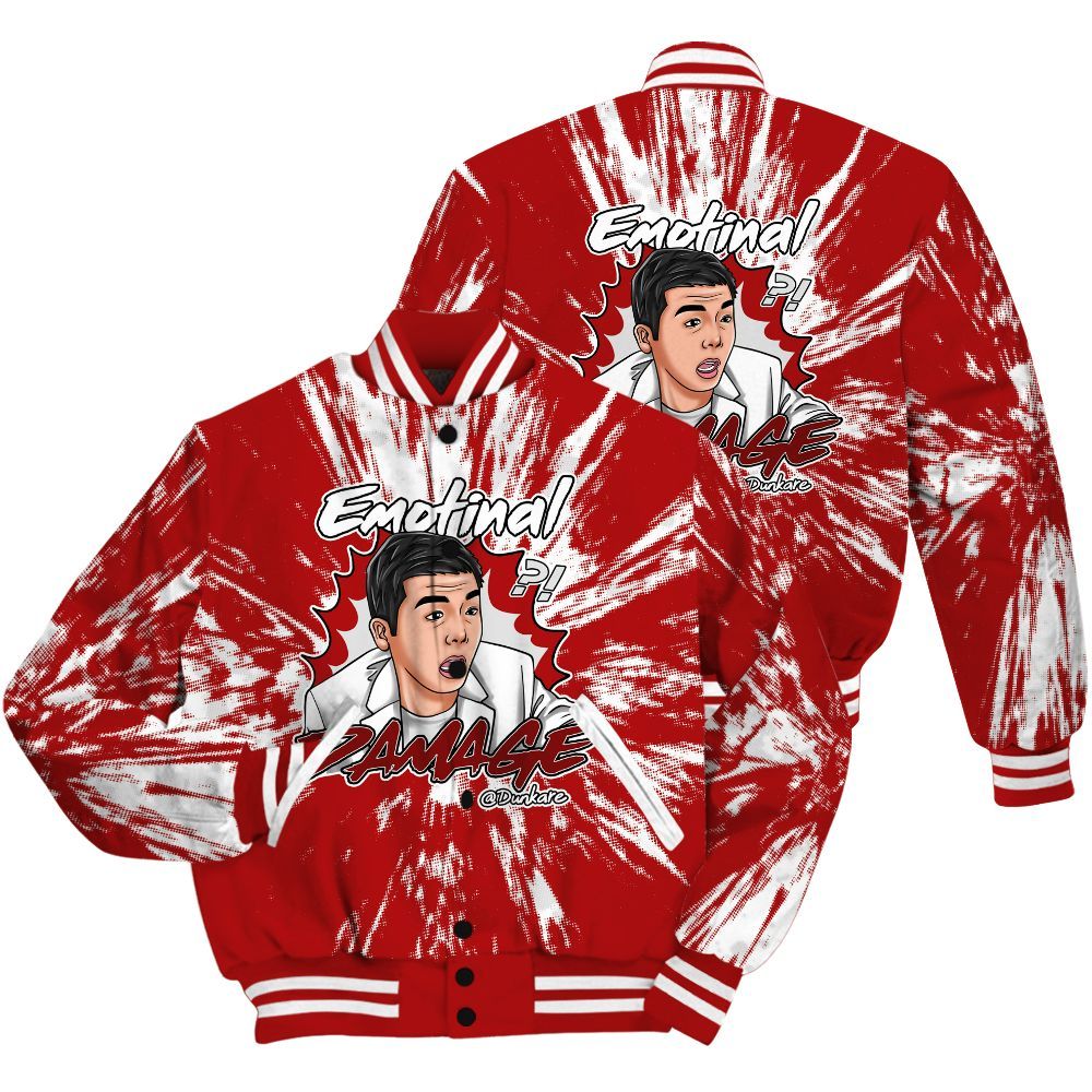 Varsity Jacket To Match Red Taxi 12s Shirt - Damaged Meme Shirt Unisex Outfit All Over Print