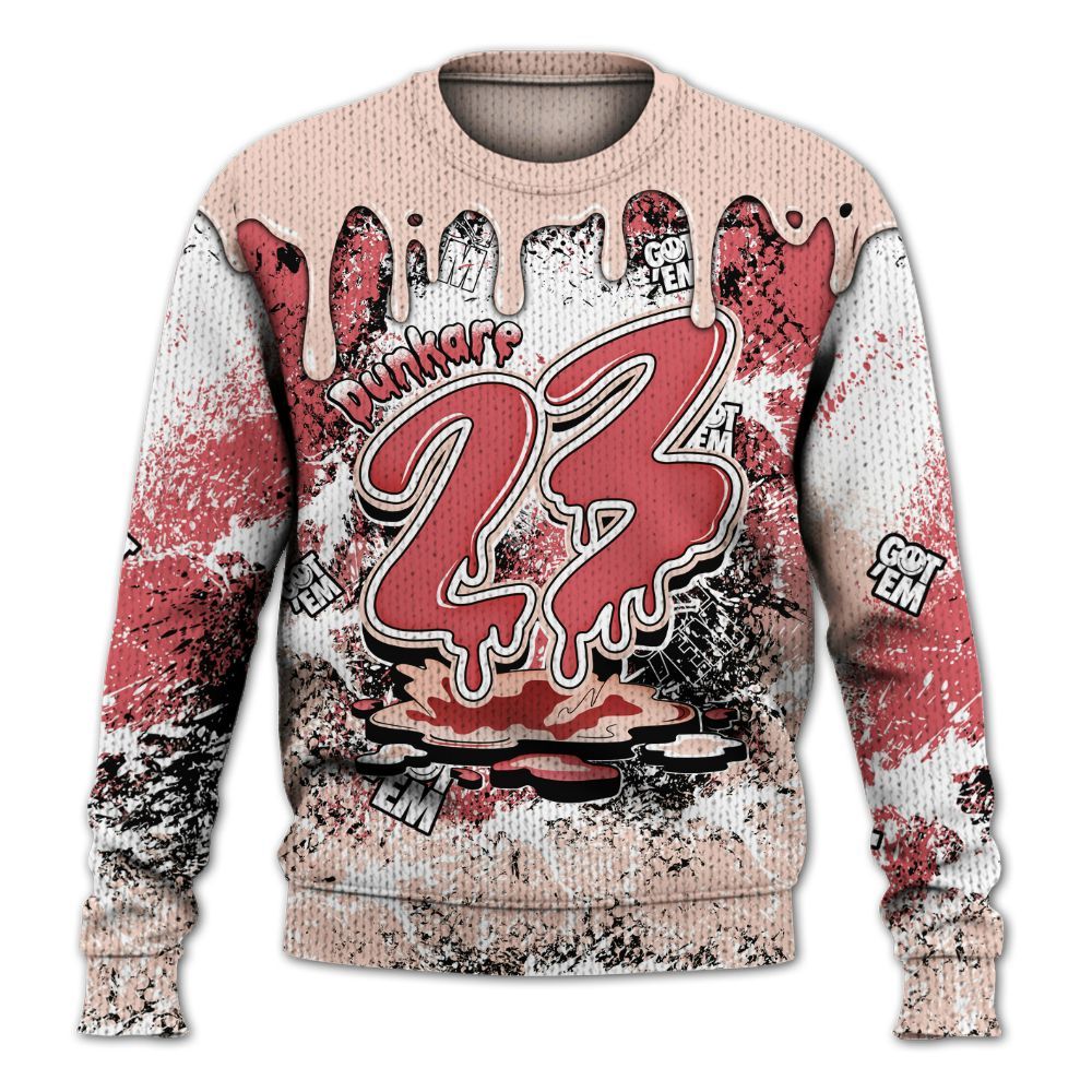 Sweater To Match Washed Coral 2s Shirt, Dripping 23 Drip Graphic