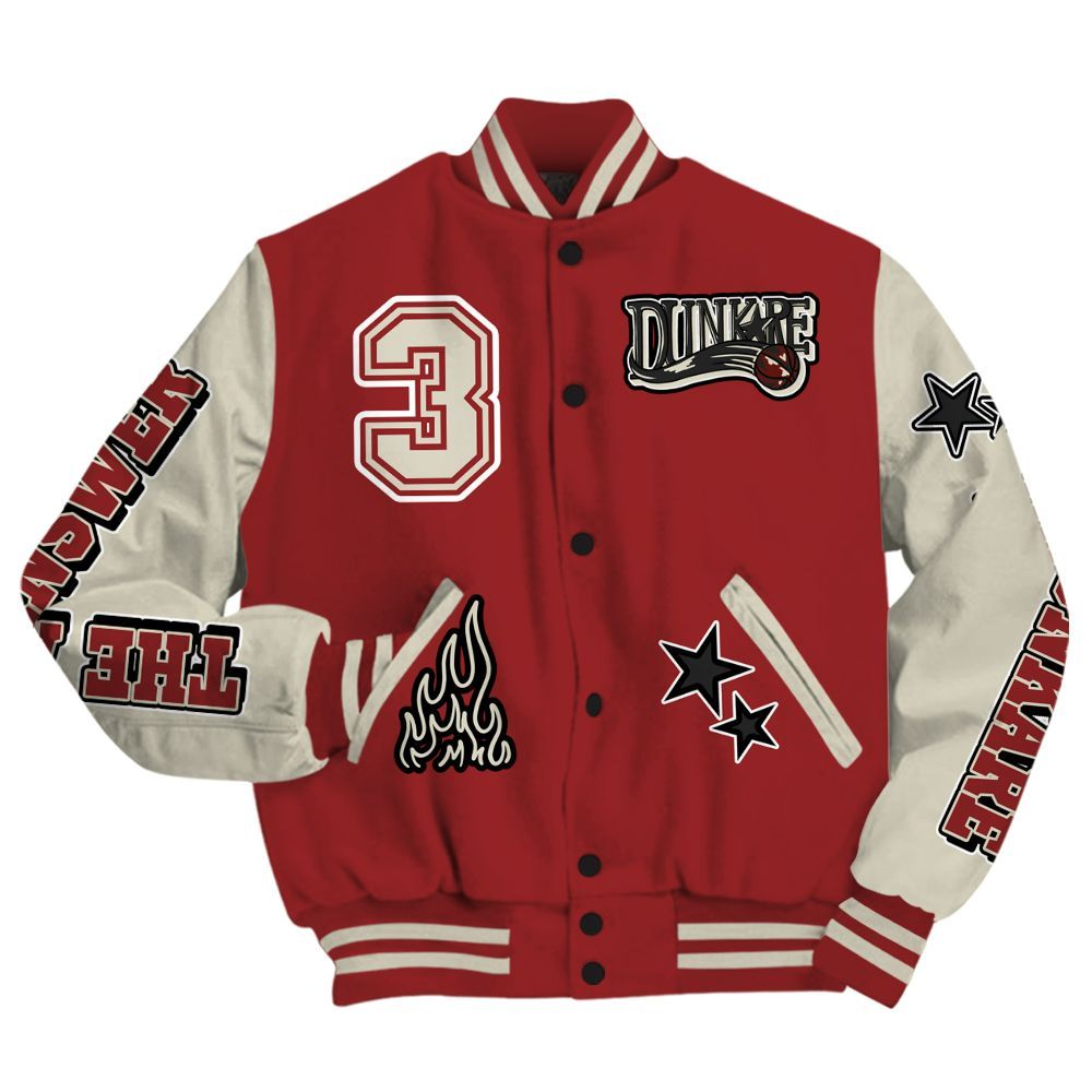 Varsity Jacket To Match High 85 Bred 1s - Allen Answer Skeleton All Over Print