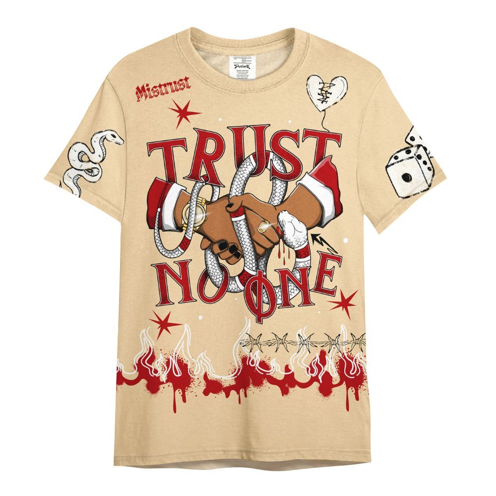 Shirt To Match Dunk Low Strawberry Waffle - Trust No One Snake-Bite Doodle Crayon All Over Print