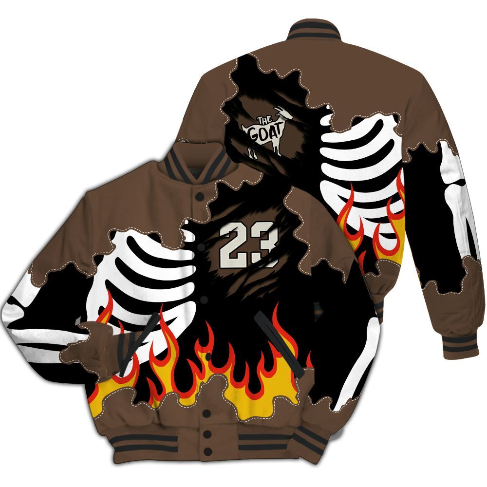 Varsity Jacket To Match Palomino 1s - Burning Skeleton 23 G.O.A.T All Over Print