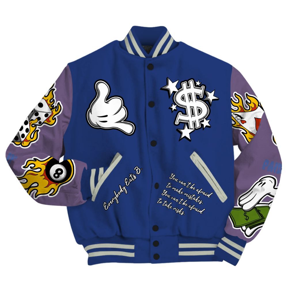 Varsity Jacket To Match Low OG Voodoo Alternate 1s - Everybody Paid In Full Graphic All Over Print