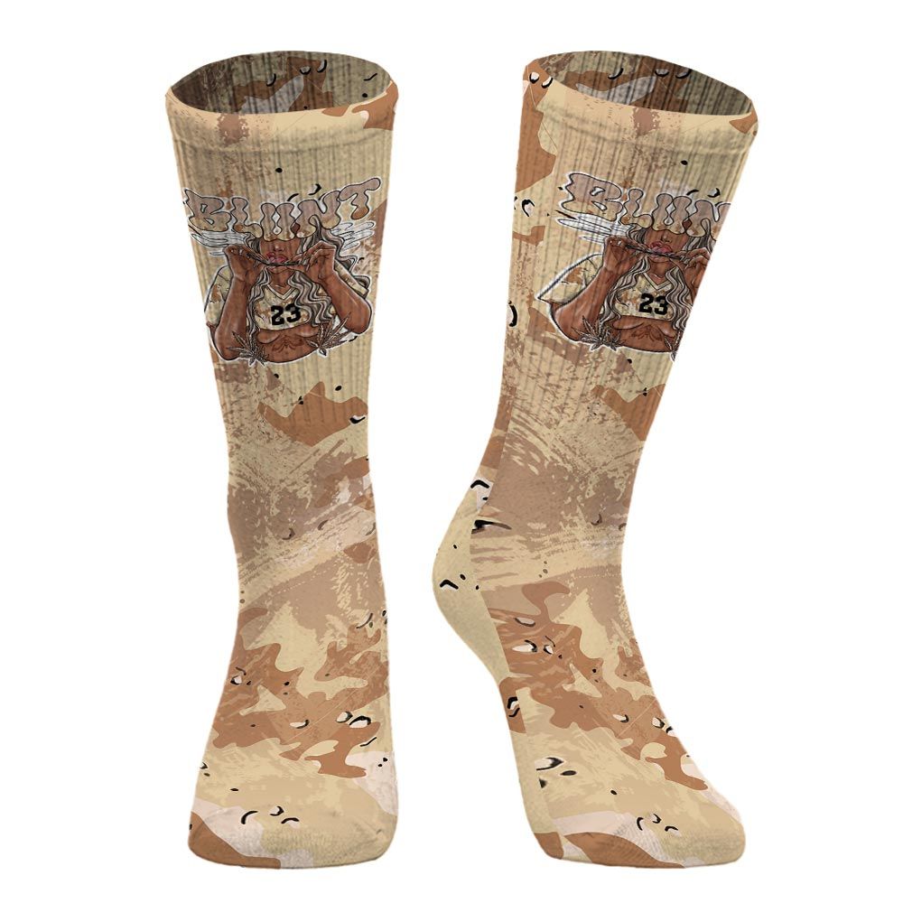 Sock To Match Desert Camo 3s - Bluntz Unique Circle Splash