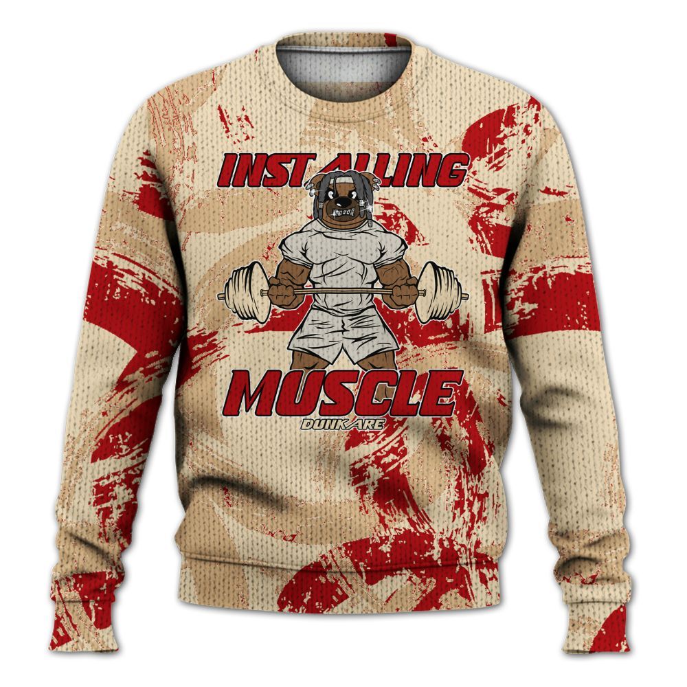 Knitted Sweater To Match Dunk Low Strawberry Waffle - Installing Muscle Bear Circle Slpash