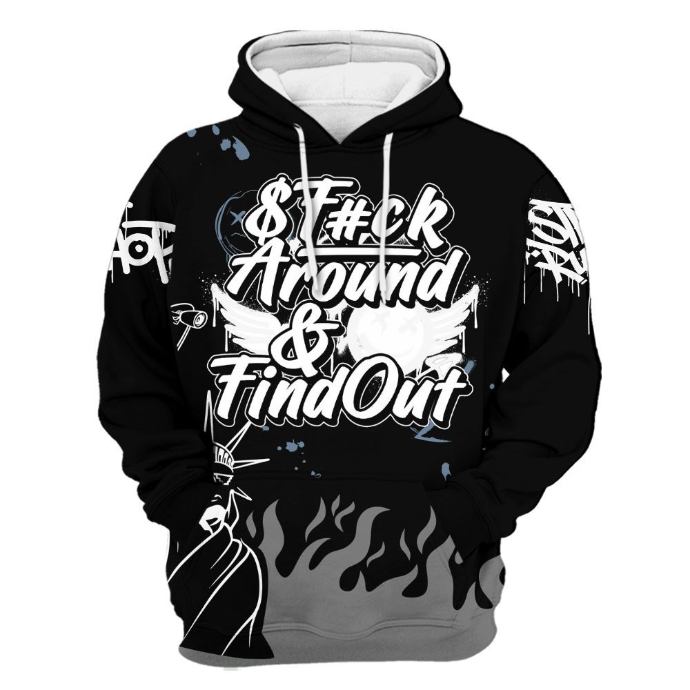 Hoodie To Match Black Chrome 6s - Graphic Fck Around Find Out All Over Print