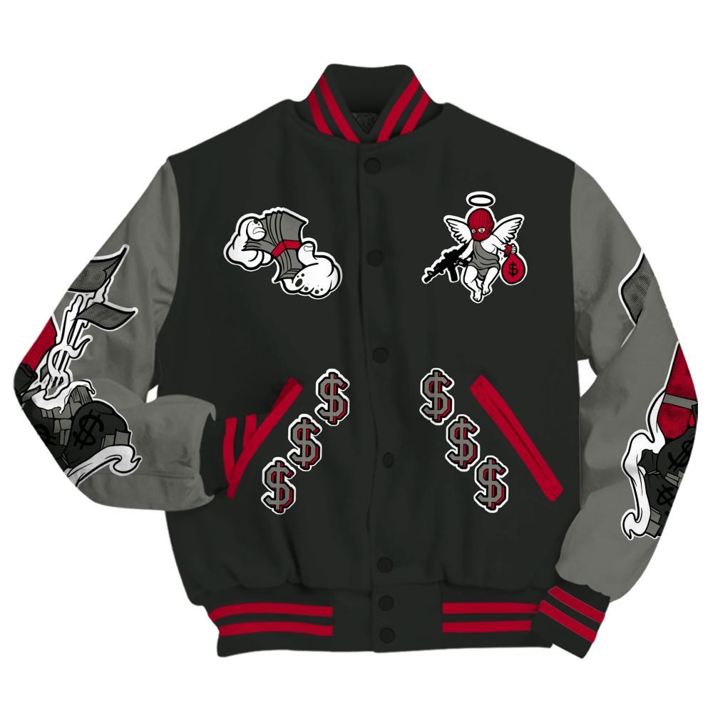 Varsity Jacket To Match Shadow 2025 10s - Ones Move In Silence Graphic All Over Print