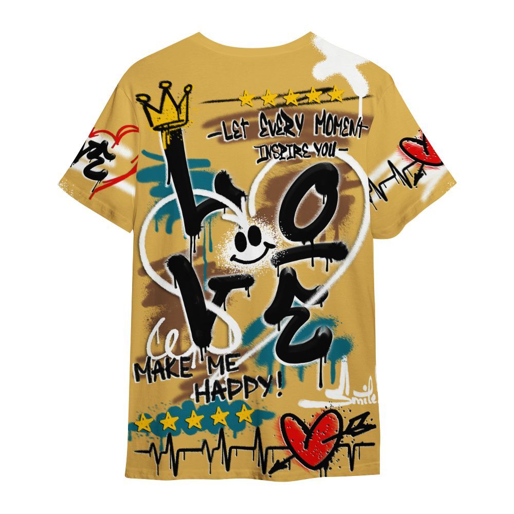 Shirt To Match Retro Cacao Wow 4s - Happy Love Beats Graffiti Streetwear All Over Print