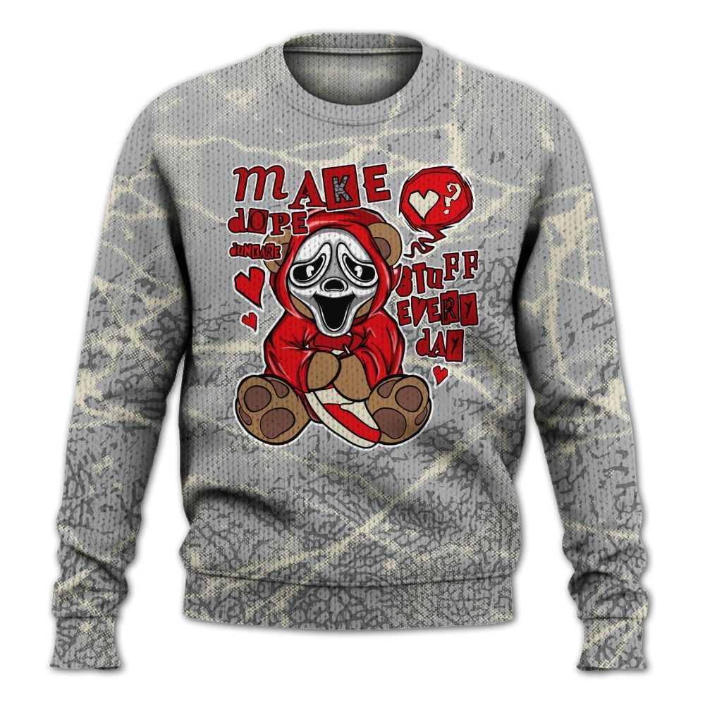 Knitted Sweater To Match Cement Grey 3s - Make Dopes Bear Profound