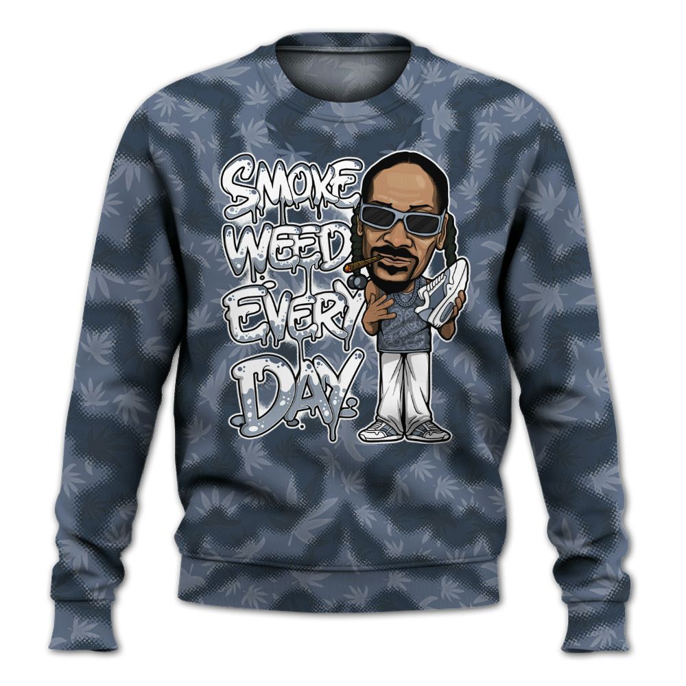 Sweatshirt To Match Low Diffused Blue 11s - Smoking Every Day Graphic Weeding Art All Over Print
