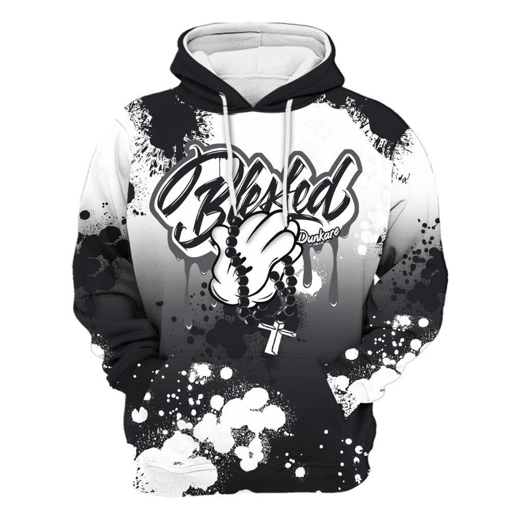 Hoodie To Match White Thunder 4s - God Blessed Dripping All Over Print