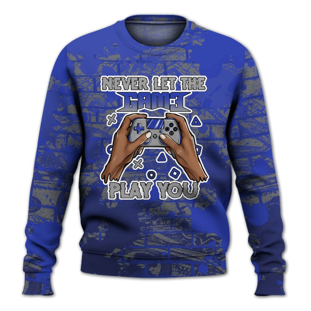 Sweatshirt To Match Air Max Plus Black Racer Blue - PlayGame Human Brick All Over Print
