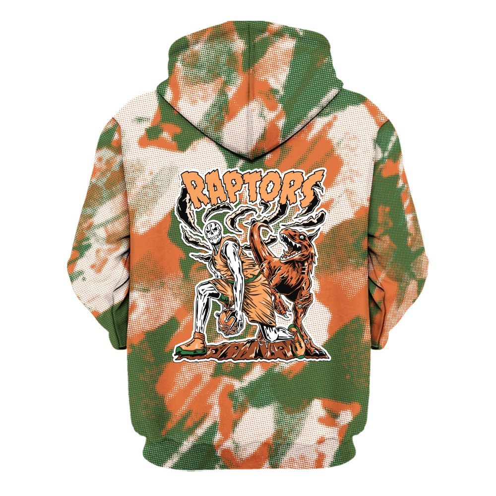 Hoodie To Match Low Miami 5s - Raptors Skeleton Abstract Halftone All Over Print