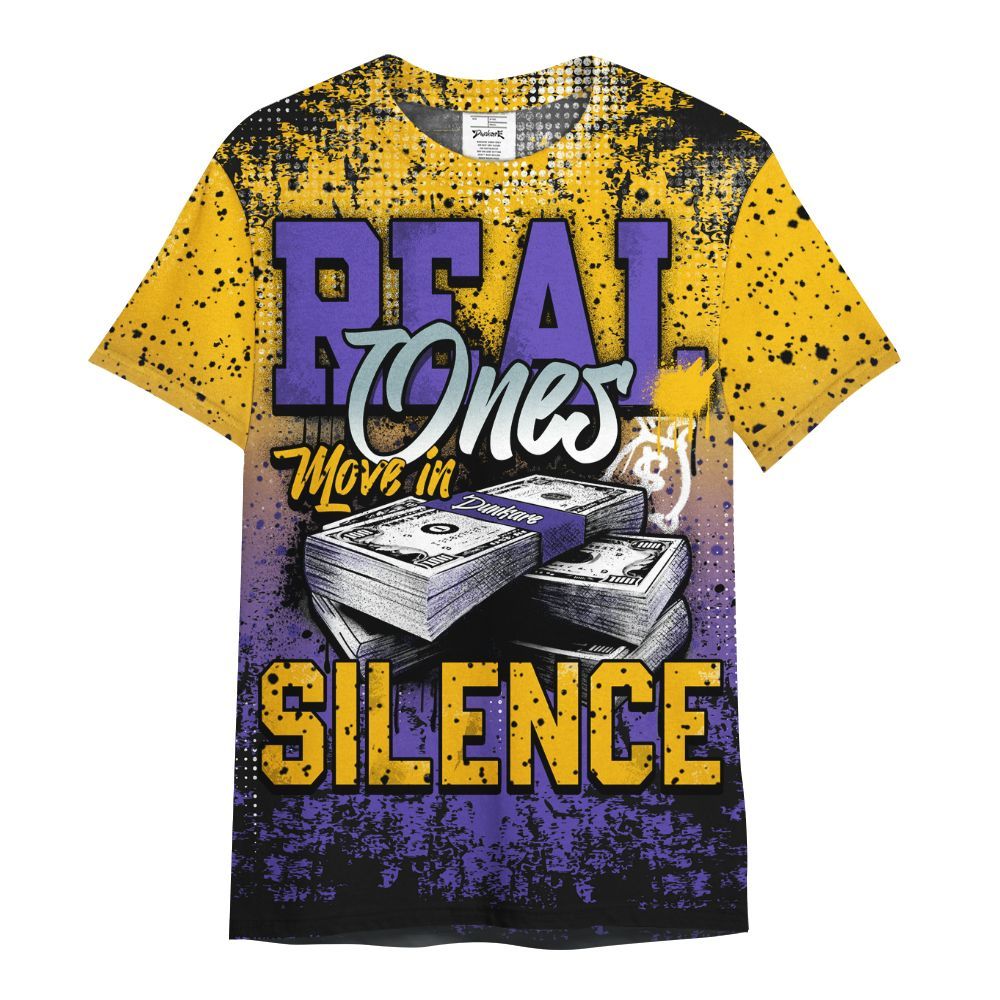 Shirt To Match Imperial Purple 4s - Move In Silence Money Street Retro All Over Print