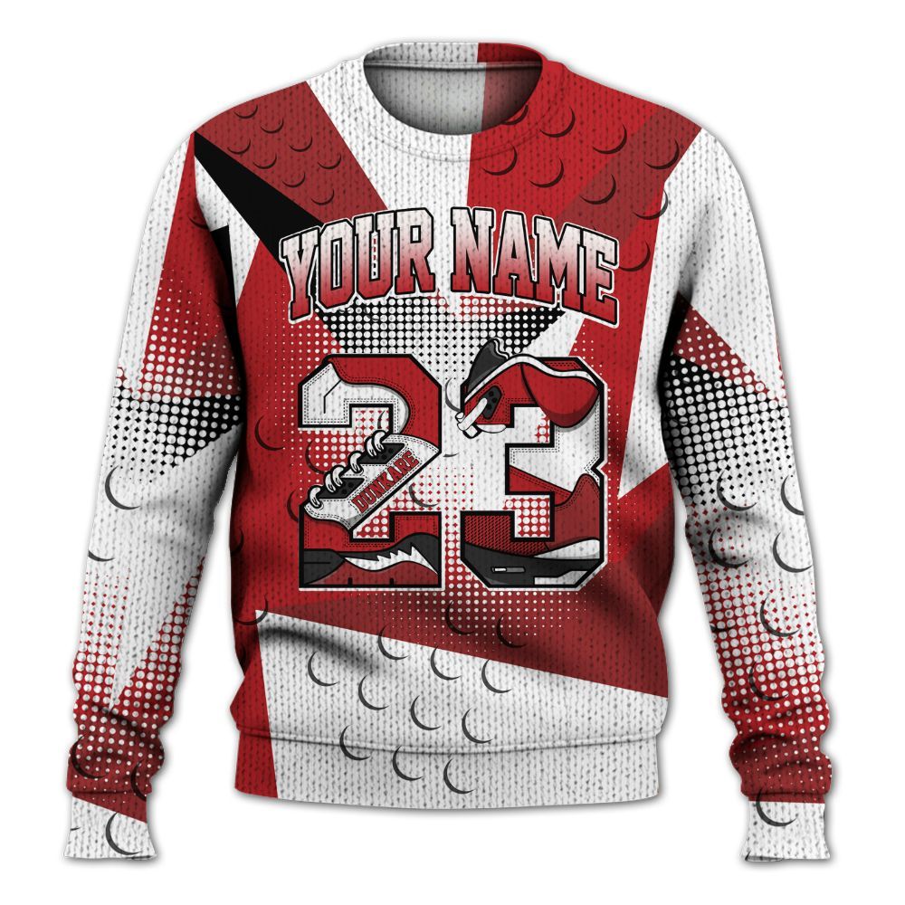 Knitted Sweater To Match Retro Cherry 12s - Poly Custom Name Number 23 5s