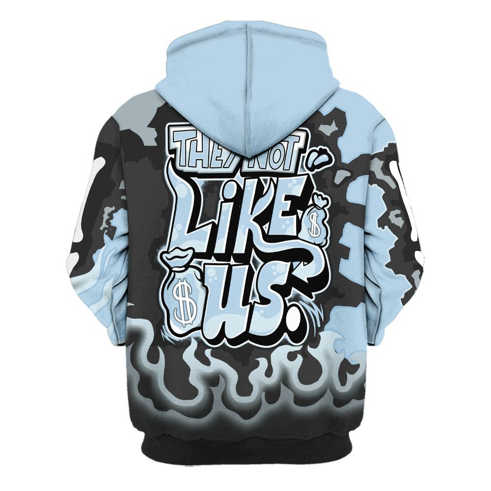 Hoodie To Match Foamposite One Psychic Blue - Dislike Us Burning Custom Name All Over Print