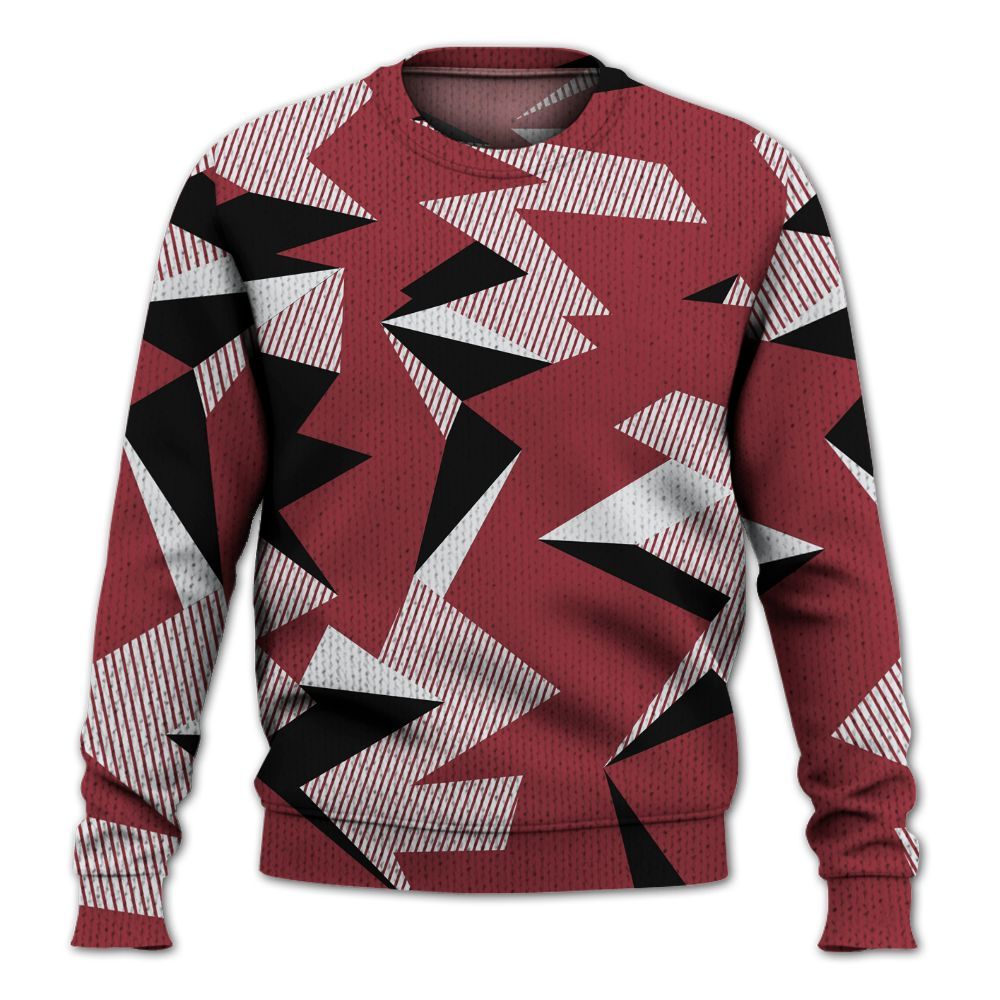 Knitted Sweater To Match Black Toe 14s - Geometric Camouflage Pattern