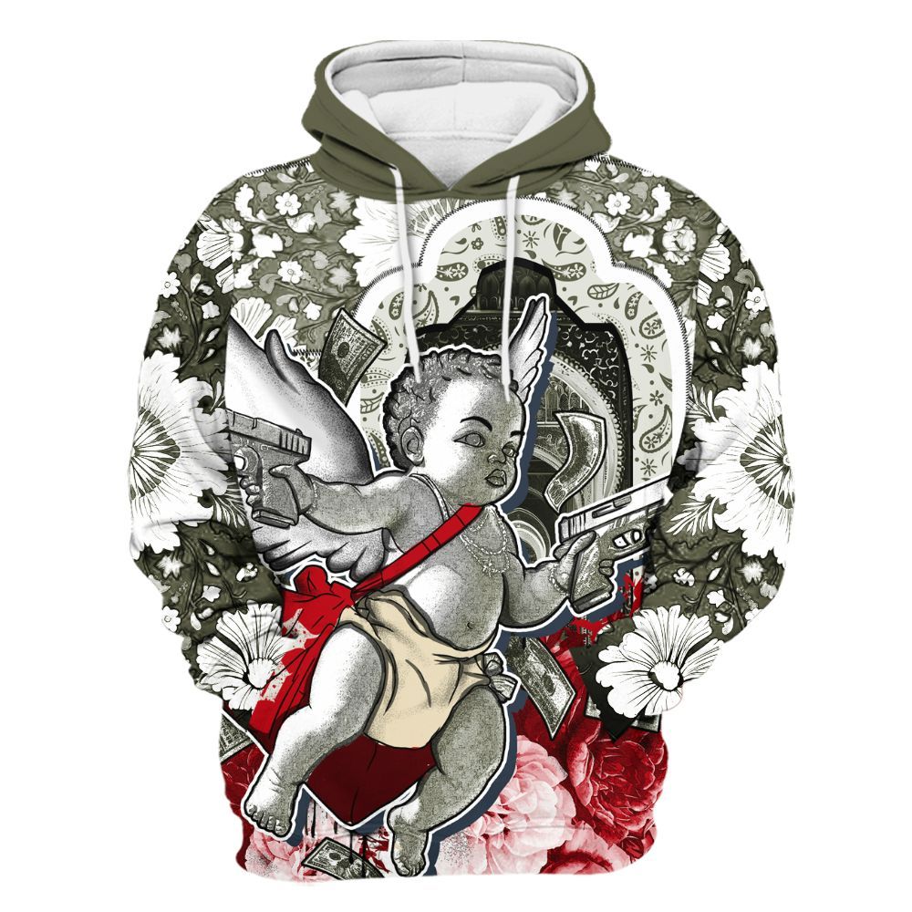 Hoodie To Match Travis Scott Low OG Medium Olive 1s - Angel Money Bag All Over Print