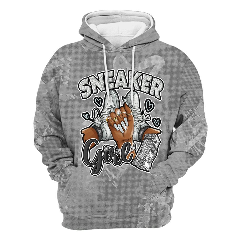 Hoodie To Match Black Wolf Grey 12s - Sneakerz Girlz Heart Grunge All Over Print