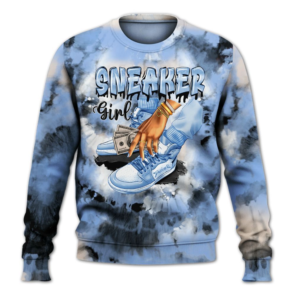 Sweatshirt To Match Air Max 1 Royal Pulse - SNEAKER Girl Money Drip Tie Dye All Over Print