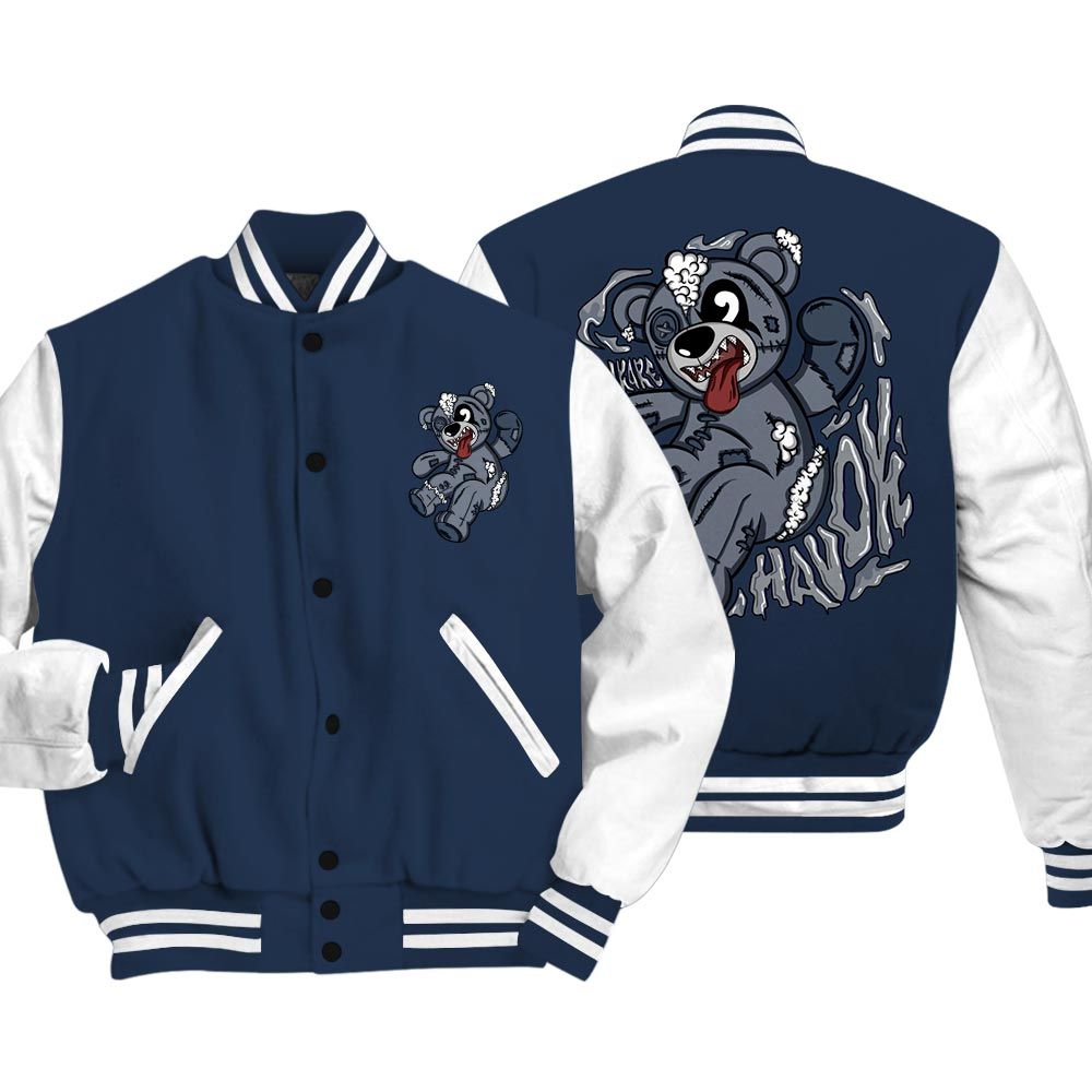 Varsity Jacket To Match Low Diffused Blue 11s Vasity Jacket - Havok Bear Vasity Jacket Unisex